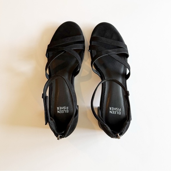 EILEEN FISHER Noni Strappy Leather Zip-Cuff Sandals WOMENS  Eileen Fisher Noni Strappy Leather Zip-Cuff Sandals